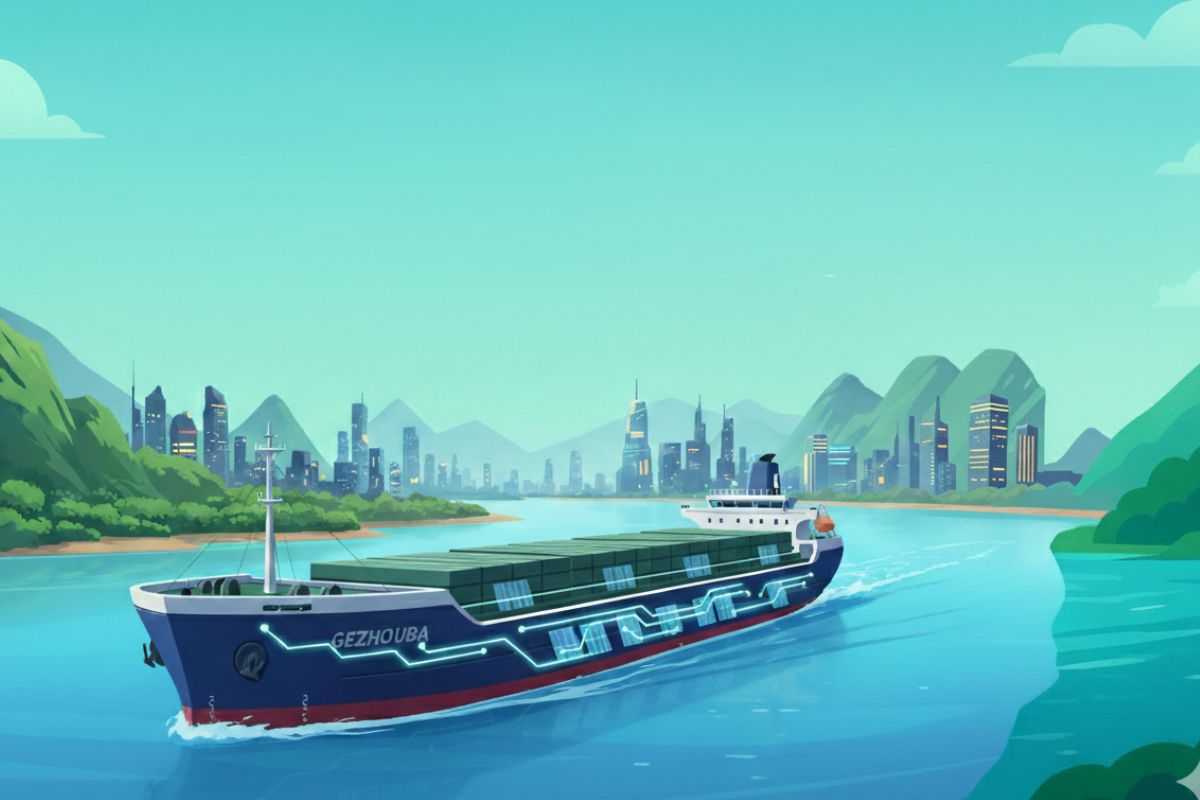China lança o “Gezhouba”, maior navio graneleiro totalmente elétrico do mundo