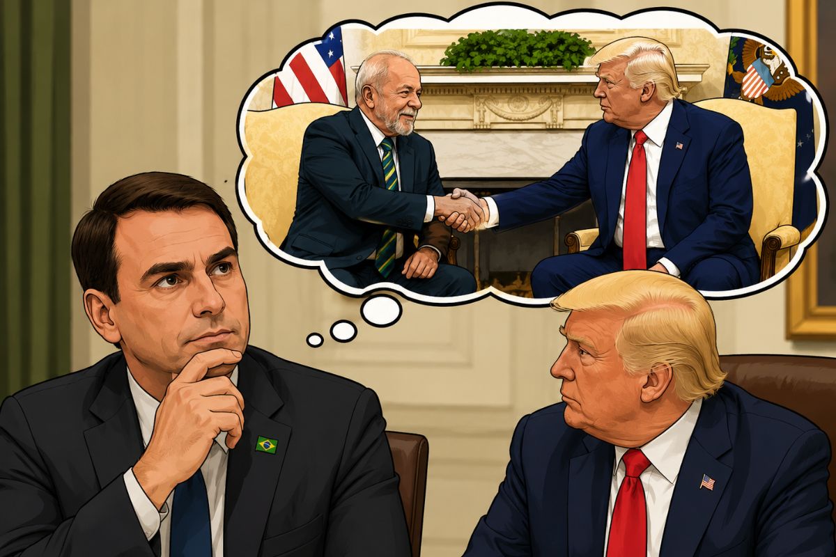 Encontro de Flávio Bolsonaro com Trump busca repetir estratégia usada por Lula na Casa Branca