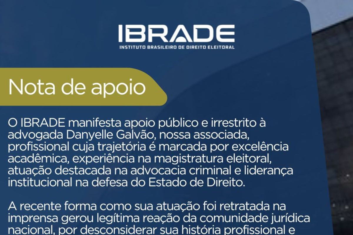 Entidade jurídica sai em defesa da advogada Danyelle Galvão; entenda o caso