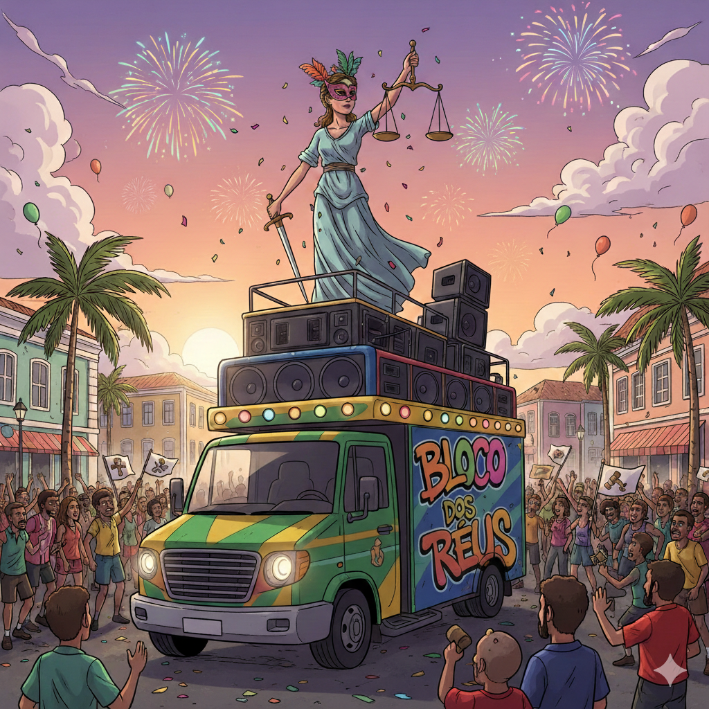 Até os réus caem na folia