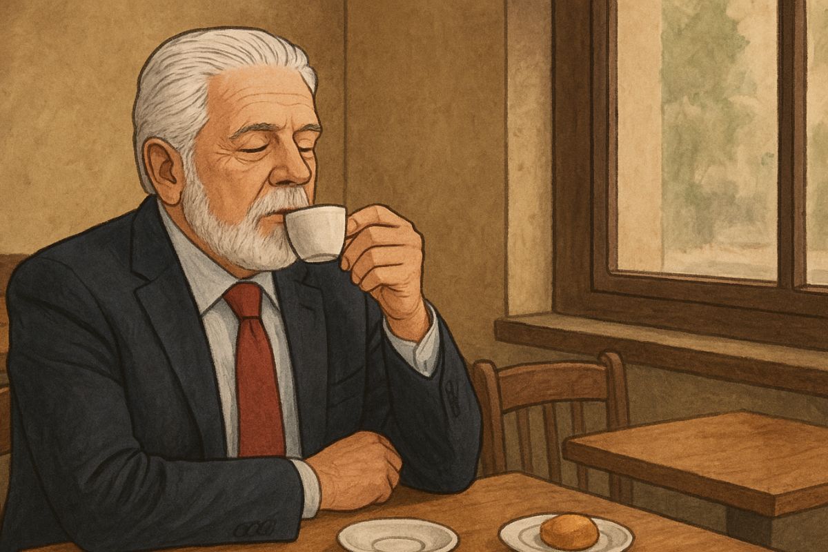 Wagner toma café sozinho