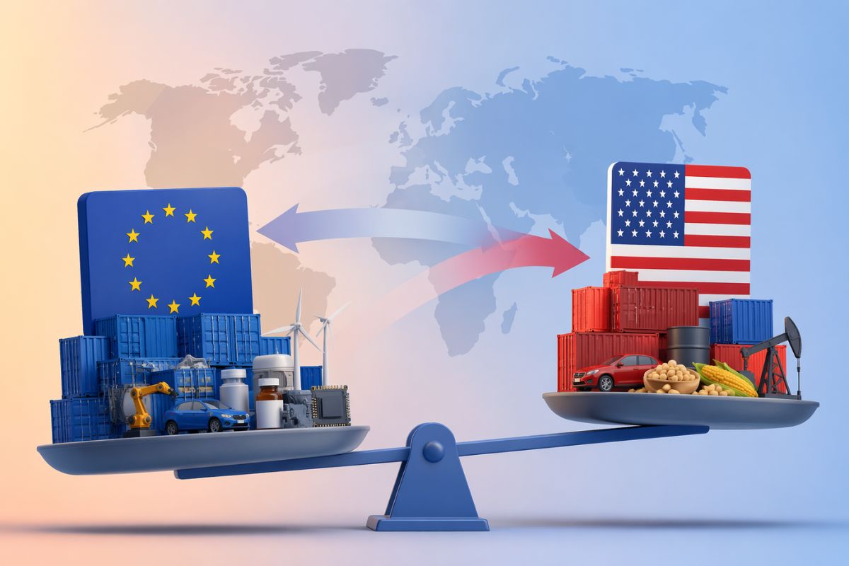 Como tarifa dos EUA impactou balança comercial da União Europeia?
