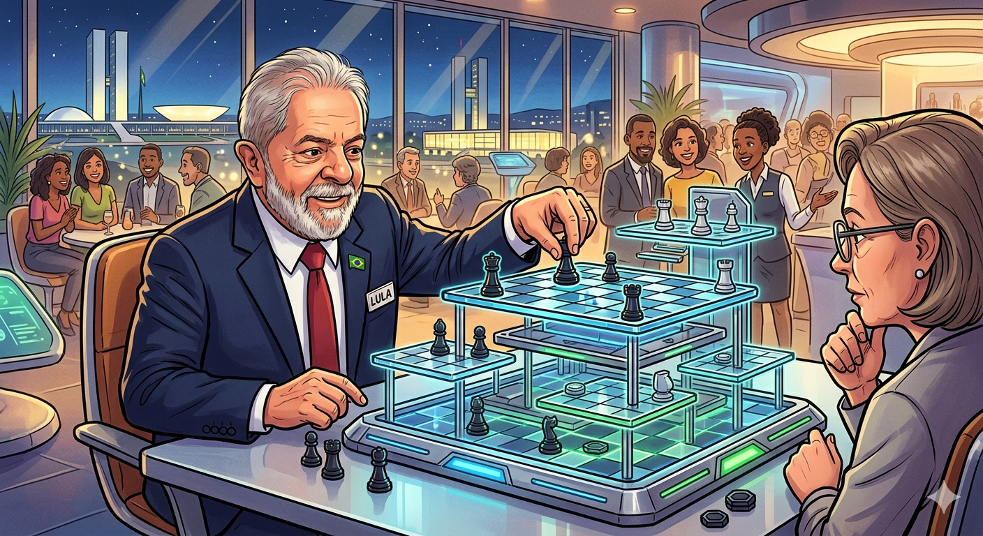 Lula joga xadrez 3D