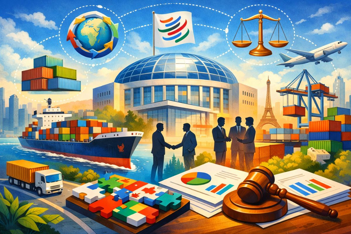 Qual é o papel da Organização Mundial do Comércio nas regras das operações globais?