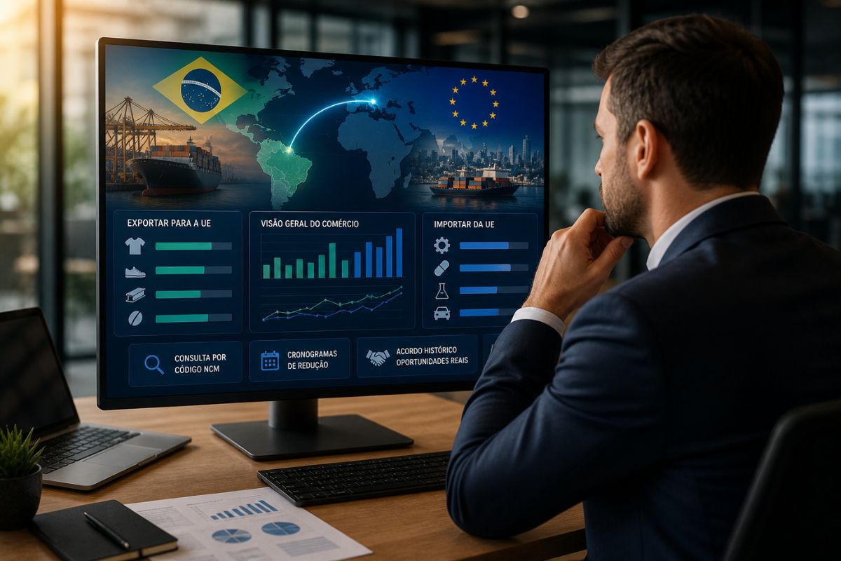 Painel Comércio Brasil-União Europeia: saiba como funciona ferramenta interativa e gratuita para consultas
